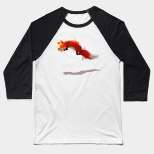 Artistic Jumping Fox Baseball T-Shirt